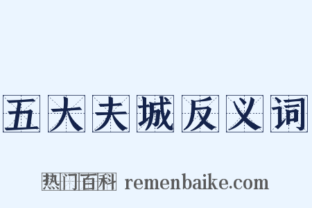 五大夫城反义词是什么意思的图片